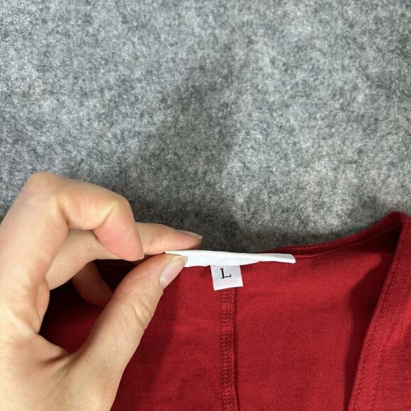 Bryn Walker Tunic Top Womens Large Red Popover Relaxed Oversized Bamboo Organic - Picture 10 of 10